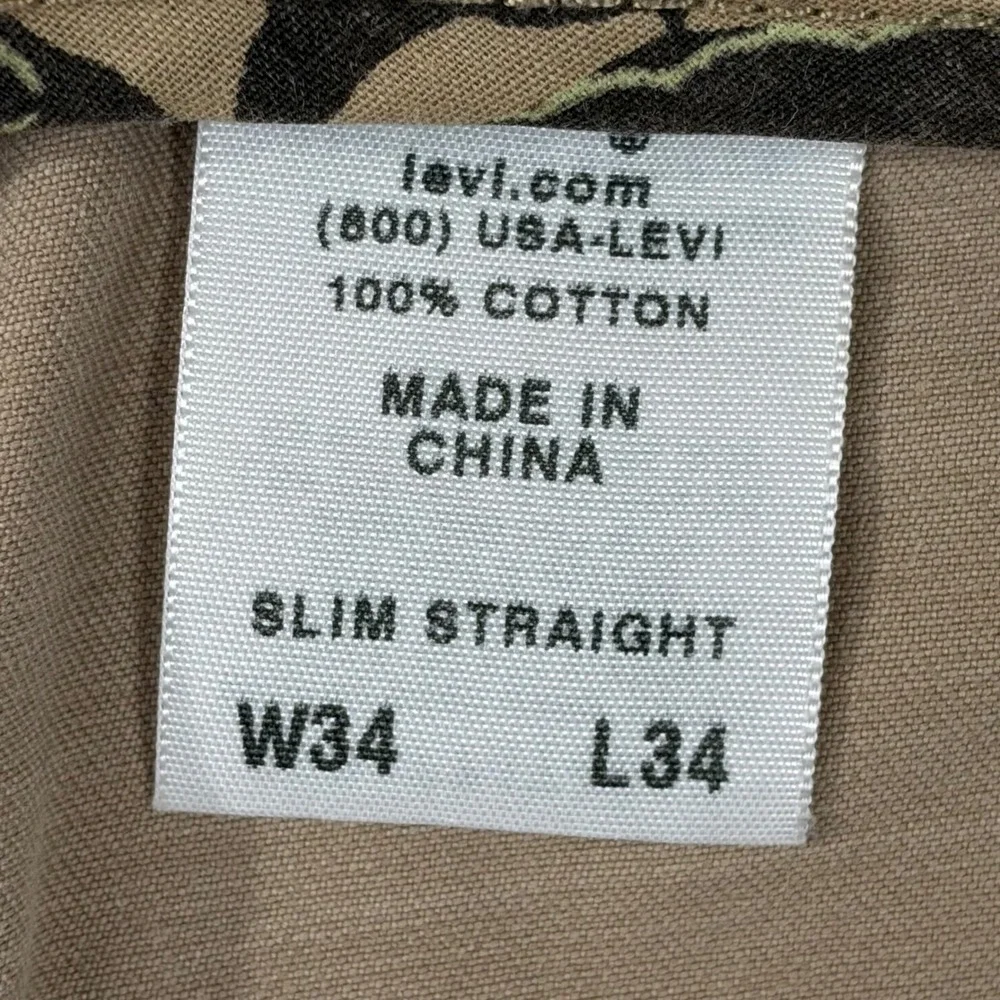 Levis‎ Tab Twills Slim Straight Khaki Pants Mens 34x34 Tan Chino Cotton 5-Pocket
